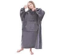 FUSSEDA Oversized Wearable Blanket Sweatshirt,Super Thick Warm Fleece Sherpa Cozy Blanket Hoodie with Pockets&Sleeves for Adult Kids