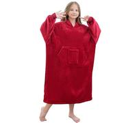 FUSSEDA Oversized Wearable Blanket Sweatshirt,Super Thick Warm Fleece Sherpa Cozy Blanket Hoodie with Pockets&Sleeves for Adult Kids