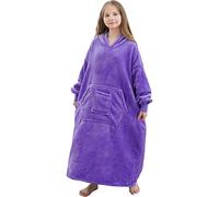 FUSSEDA Oversized Wearable Blanket Sweatshirt,Super Thick Warm Fleece Sherpa Cozy Blanket Hoodie with Pockets&Sleeves for Adult Kids