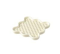 Fussy Cat Ceramic 'Lick Mat' Cat Slow Puzzle Feeder Bowl for Wet, Dry and Raw Cat Food. Just like a lick mat, but made from Ceramic (Cream, Large)