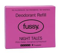 Fussy - Natural Deodorant Refill - Aluminium Free - Flora Scent - 24 hour protection - 100% effective - Night Tales - Cedar, Cinnamon and Patchouli - Vegan & Cruelty Free