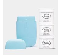 Fussy Refillable Natural Deodorant - Ocean Blue Case & Mint Refill Pack x3