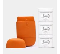 Fussy Refillable Natural Deodorant - Orange Case & Citrus Refill Pack x3