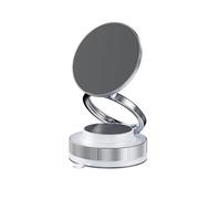 Fussybussy Magnetic Phone Holder- Upgraded Washable Nano Gel Pad Suction Cup Vacuum Magnetic Circular Car Phone Stand Unique Style Adjustable Phone Mount for Home/Gym/Mirror (White)