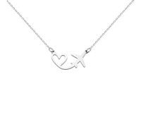 FUSTMW Airplane Necklace Aircraft Pendant Flight Attendant Jewelry Pilot Gifts for Aviation Traveler (silver)
