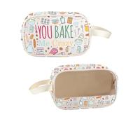 FUSTMW Baker Gifts Clear Makeup Cosmetic Bag Baking Lovers Gifts for Pastry Chefs Organizer Travel Pouch with Handle