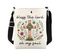 FUSTMW Christian Crossbody Bag Faith Religion Gifts Bible Gifts Bless The Lord Oh My Soul Bucket Bag with Shoulder Strap, Christian Body Bag