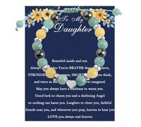 FUSTMW Daughter Gifts from Mom and Dad To My Daughter Bracelet Gifts Daughter Jewelry Daughter Graduation Birthday Gift, S, Stone, no gemstone