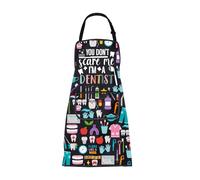 FUSTMW Dentist Apron Dental Gifts You Don't Scare Me I'm A Dentist Cooking Kitchen Chef Housewarming Apron with Pockets, Dentist Apron, One size fits most