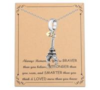 FUSTMW Eiffel Tower Pendant Necklace Paris Souvenirs France Travel Trip Gifts Paris Themed Jewelry French Gifts, S, No Gemstone