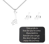 FUSTMW Giraffe Pendant Necklace Earrings Set Giraffe Jewelry Gifts for Animal Lover Giraffes Inspirational Gift with Box
