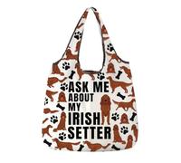 FUSTMW Irish Setter Dog Gifts Portable Foldable Shopping Bag for Grocery