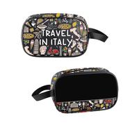 FUSTMW Italy Souvenirs Gifts Clear Italy Travel Makeup Bag Italian Lovers Gifts Clear Cosmetic Organizer Case for Traveling