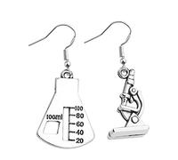 FUSTMW Microscope Dangle Earrings DNA Double Earrings Scientist Gifts Biology Chemistry Teacher Gift Science Nerd Jewelry Gifts, Metal