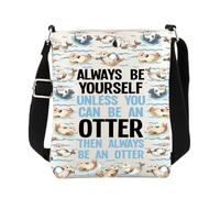 FUSTMW Otter Crossbody Bag Sea Otters Gifts for Otter Lovers Cute Sea Animal Messenger Shoulder Bags with Strap, Stotter C Bag