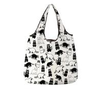 FUSTMW Raccoon Gifts for Animal Lovers Foldable Portable Shopping Bag Raccoon Pattern Reusable Tote Bags for Groceries
