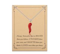 FUSTMW Red Chili Pepper Necklace Chili Gifts for Chili Lovers Red Chili Pepper Gifts Chili Pepper Jewelry Spice Lover Gift, S, Stainless Steel, No Gemstone