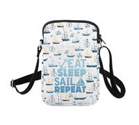 FUSTMW Sail Gifts for Sailing Lovers Crossbody Bag Boat Captain Gifts Nautical Gift Sailboat Messenger Purse with Strap, Sailing Bag C, Fashion