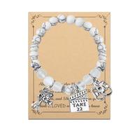 FUSTMW Theater Gifts - Bracelet for Drama, Comedy & Tragedy Lovers - Actor & Actress Gifts, L, Stone, nagem