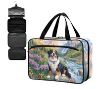 Fustylead Cute Bernese Mountain Dog in Beautiful Garden Large Medical Supplies Organizer Bag with Zipper Empty First Aid Bag Trauma Kit for Traveling Hiking Camping