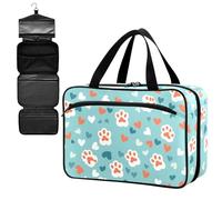 Fustylead Cute Cat Paw Prints and Hearts Large Medical Storage Bag with Zipper Empty First Aid Bag Trauma Kit for Traveling Hiking Camping Backpacking