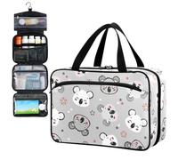Fustylead Cute Happy Koala Bears and Stars Travel Medicine Storage Bag Large Household Pill Bottle Organizer with Zipper for First Aid, Pills, Vitamins, Medical Supplies