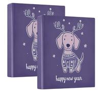 Fustylead Cute Smiling Dachshund in Sweater 3 Ring Binders, Binders for School and Office, Durable 1.5 Inch Binder with D-Rings, Holds 200 Sheets of A4 Paper, Clipboard&3 Clear Pockets