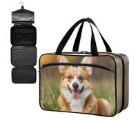 Fustylead Cute Welsh Corgi Dog on The Lawn Large Medical Supplies Organizer Bag with Zipper Empty First Aid Bag Trauma Kit for Traveling Hiking Camping