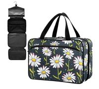 Fustylead Hand Draw Cartoon Daisy Flowers Large Medical Supplies Organizer Bag with Zipper Empty First Aid Bag Trauma Kit for Traveling Hiking Camping