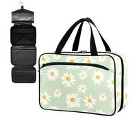 Fustylead Hand Draw Daisy on Light Green Background Large Medical Supplies Organizer Bag with Zipper Empty First Aid Bag Trauma Kit for Traveling Hiking Camping