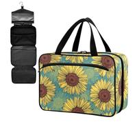 Fustylead Hand Drawn Retro Yellow Sunflowers and Line Sketch Large Medical Supplies Organizer Bag with Zipper Empty First Aid Bag Trauma Kit for Traveling Hiking Camping