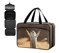 Fustylead Lovely Meerkat Raising Arms in Hallelujah Empty Travel First Aid Bag Large Home Medication Bag with Zipper for Pills,Vitamin,Fish Oil,Supplements for Women and Men