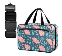 Fustylead Lovely Pigs Birds and Hearts Plants Large Medicine Bag Travel Pill Bottle Organizer with Zipper, Empty First Aid Bag for Camping Hiking Outdoors