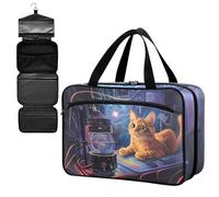 Fustylead Orange Cat Staring at The Machine at Work Empty Travel First Aid Bag Large Home Medication Bag with Zipper for Pills,Vitamin,Fish Oil,Supplements for Women and Men