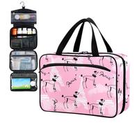 Fustylead Paris Eiffel Tower and Black Poodle Dog Sketch Pill Organizer Bag Large Medicine Travel Carrying Case with Zipper for Vitamin Supplements Fish Oil, Empty First Aid Kit for Hiking Camping