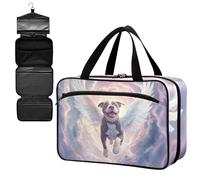 Fustylead Pit Bull Dog with Wings Happy and Running Into Heavens Empty Travel First Aid Bag Large Home Medication Bag with Zipper for Pills,Vitamin,Fish Oil,Supplements for Women and Men