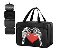 Fustylead Skeleton Hands Gesture of Love Large Medical Storage Bag with Zipper Empty First Aid Bag Trauma Kit for Traveling Hiking Camping Backpacking