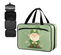 Fustylead St Patrick Day Cute Gnome Large Medical Storage Bag with Zipper Empty First Aid Bag Trauma Kit for Traveling Hiking Camping Backpacking