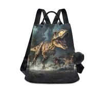 Fustylead T-rex Crossing The River Fashion Backpack Purse for Women Anti Theft Back Pack Shoulder Bag
