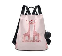 Fustylead Two Cute Giraffes in Love Backpack Purse for Women Anti Theft Fashion Back Pack Shoulder Bag