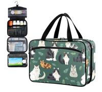 Fustylead Various of Norwegian Forest Cats and Twigs Travel Pill Bottle Organizer Large Home Storage Medication Bag with Zipper for Vitamins, First Aid, Fish Oil, Medical Supplies