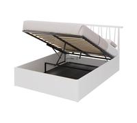 Fusum Small Double Ottoman Bed White 5 x 7ft