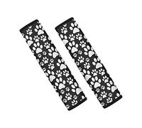 FUSURIRE Cute Seat Belt Covers, Dog Paw Print Car Seatbelt Cover, 2 Pack, Universal, Soft, Comfortable
