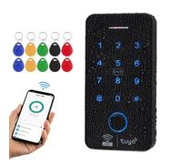 FUSYTULY Waterproof WiFi Tuya RFID Access Control Keypad IP68 Fingerprint Biometrics Access Controller Touch Password System Dual Frequency 125KHz / 13.56MHz WG26, Smart APP Remote Unlock