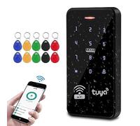 FUSYTULY WiFi Tuya Access Control Keypad IP68 Waterproof RFID Access Controller 125KHz 13.56MHz Dual Frequency Touch Keyboard System + 10pcs Keyfobs