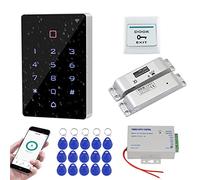 FUSYTULY Wifi Tuya Access Controller Touch RFID Keypad Door Entry System Kit IP68 Waterproof + Electric Drop Bolt Lock + Power Supply + 15pcs 125KHz Keyfobs