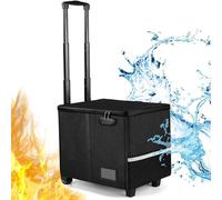 Futaiphy Fireproof File Box with Lock, Waterproof & Anti-Static, Minimalist Black, Large Size, Rectangular, Collapsible & Foldable, Home Office Safe Box for Legal Folder & Documents