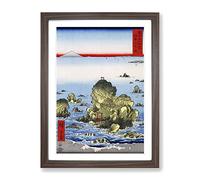 Futamigaura In Ise Province By Utagawa Hiroshige Asian Japanese Framed Print | A2 Walnut Framed Wall Art | Ready to Hang | Asian Nature Picture | Living Room Bedroom Lounge Office