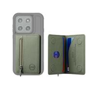 Futanwei Card Holder Wallet for Cell Phone Case (Adhesive), 2 Card Slots, Magnetic Closure | Compatible with TCL NXTPAPER 70 PRO, TCL K70, Motorola Edge 2026, Consumer Cellular IRIS Connect 2, Green