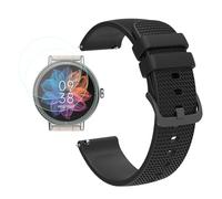 Futanwei DR05 Smartwatch Accessories - [Solid Color] Quick Release Watch Band (Replacement Band Strap) with [3 Pack] Screen Protector (Not Tempered Glass) Compatible for KEEPONFIT Smart Watches DR05